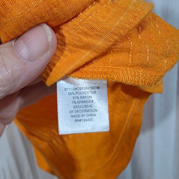 Como blue plus size 2x orange drop shoulder sleeveless crinkled knit top NEW Tag - Picture 10 of 14
